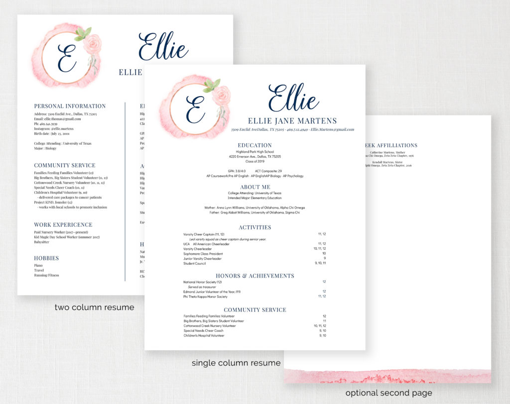 Resumes and Cover Letter Monogram