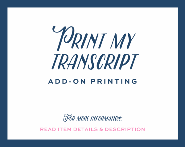 Print My Transcript